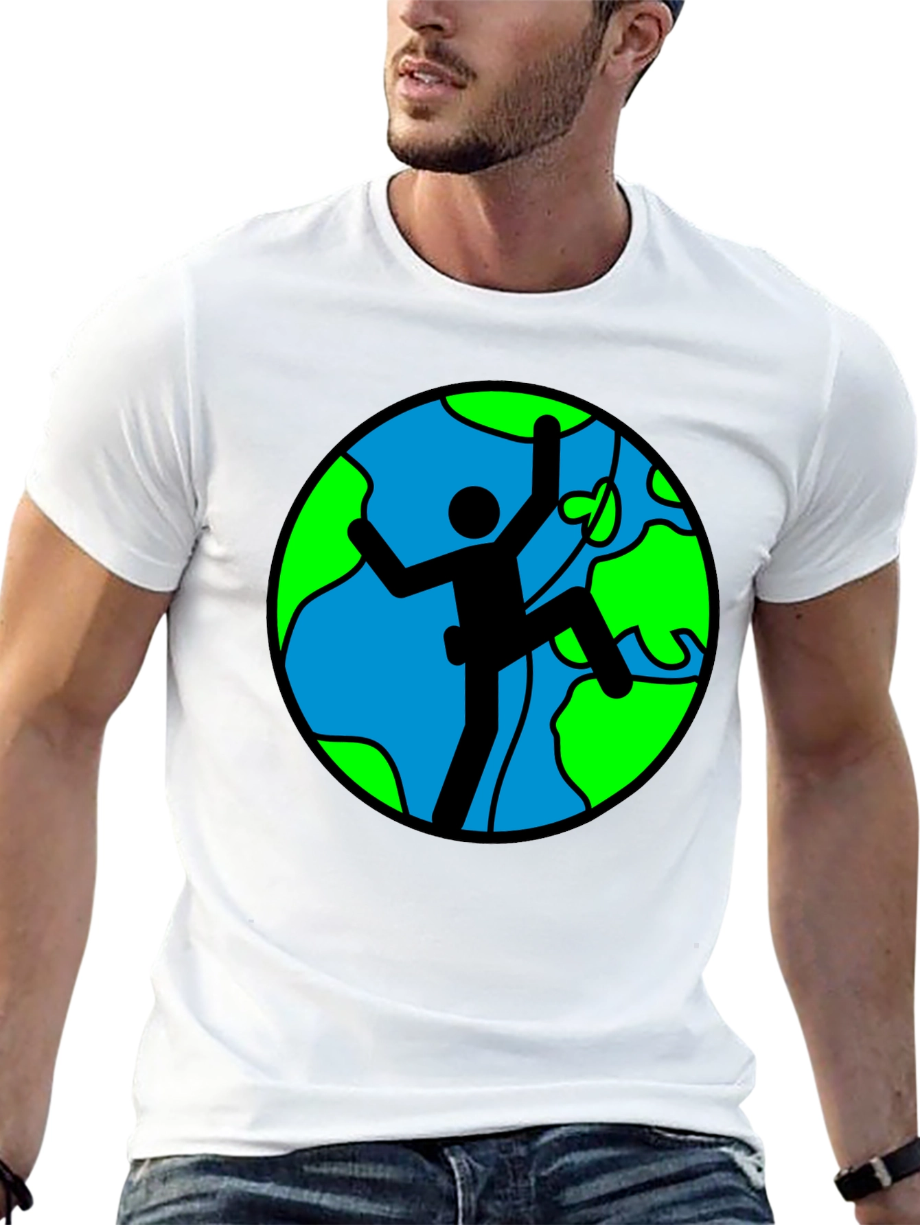 Black Climbing Earth Graphic Black T-Shirt view 13
