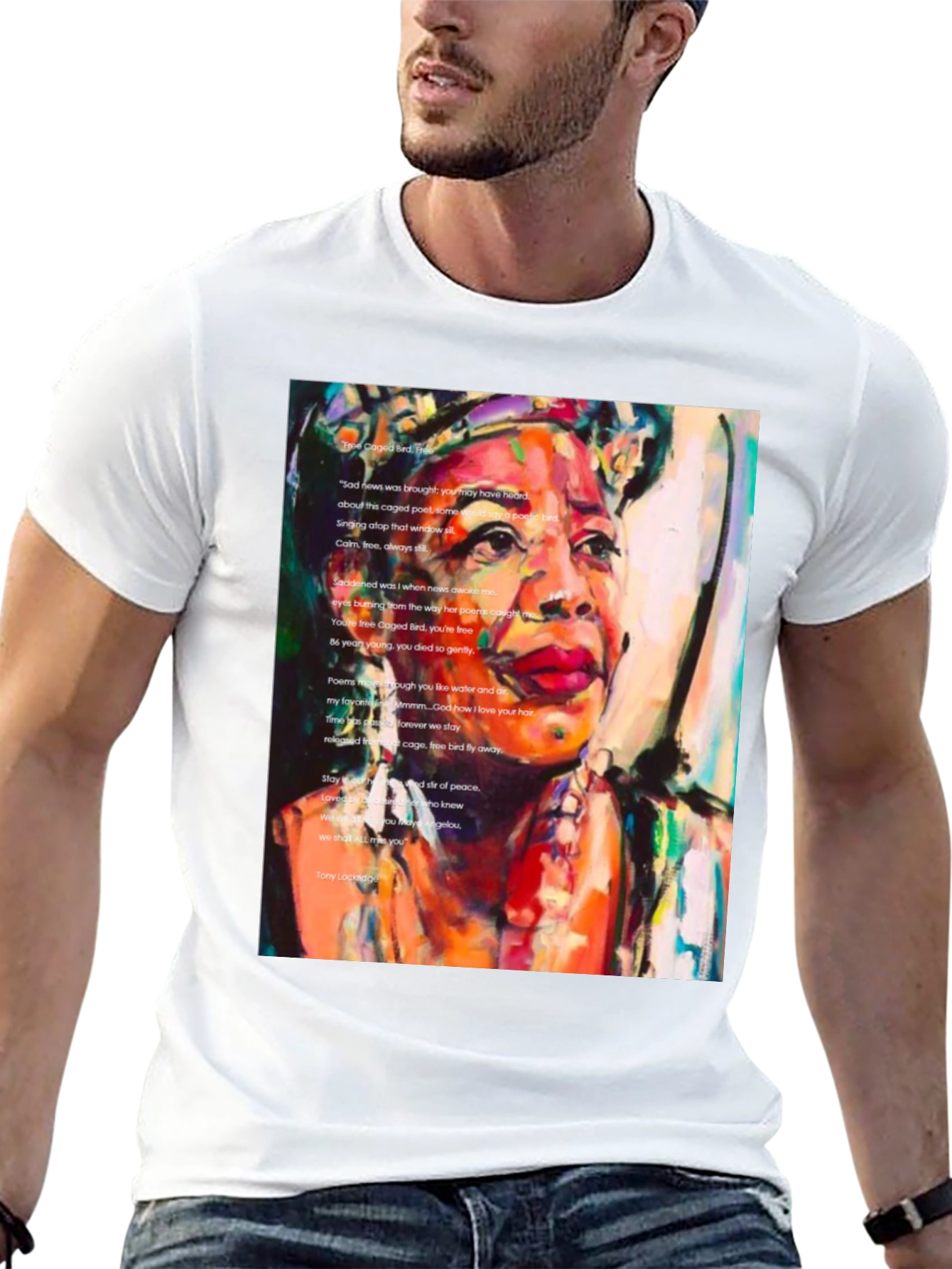 Black Maya Angelou Graphic Tee - Poetic Tribute Shirt view 13
