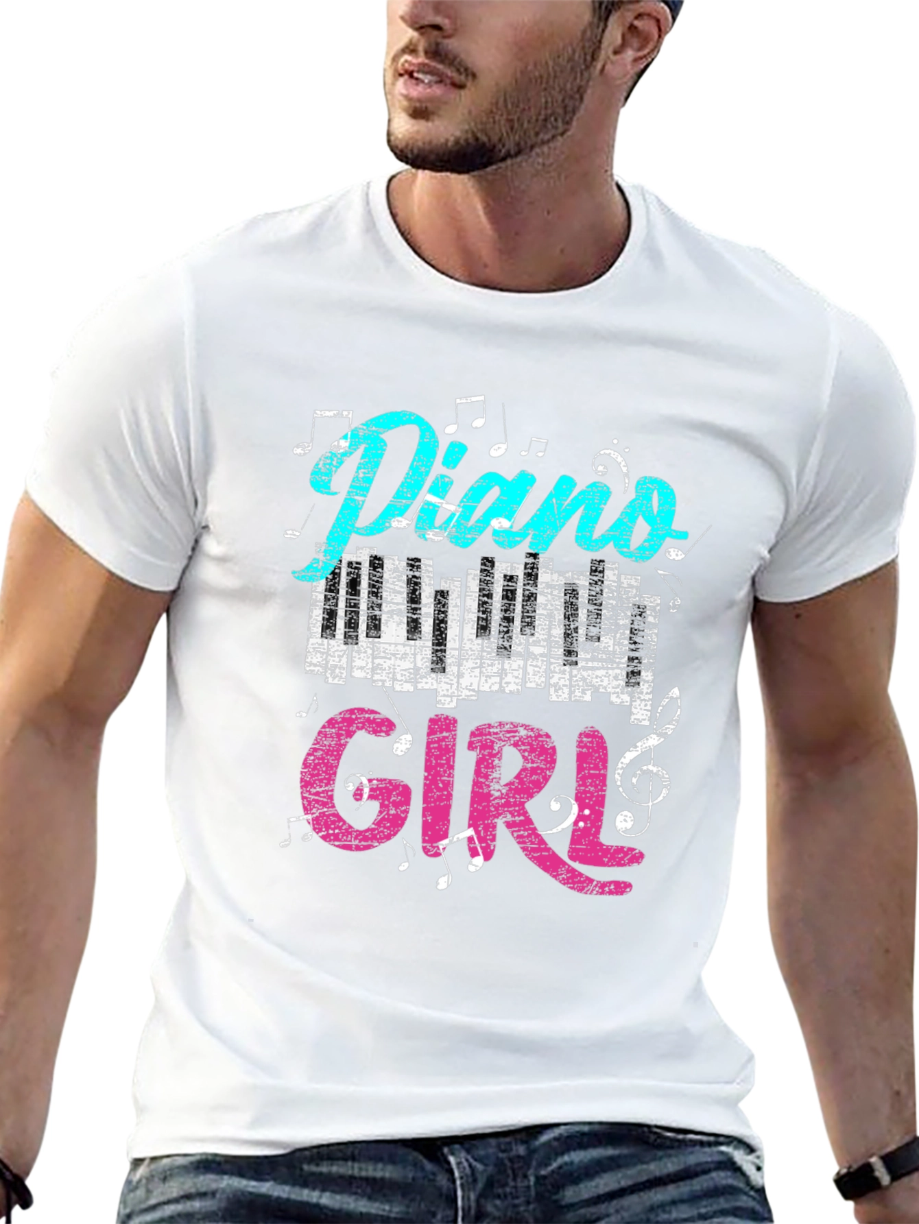 Black Piano Girl T-Shirt - Music Lover Tee view 13