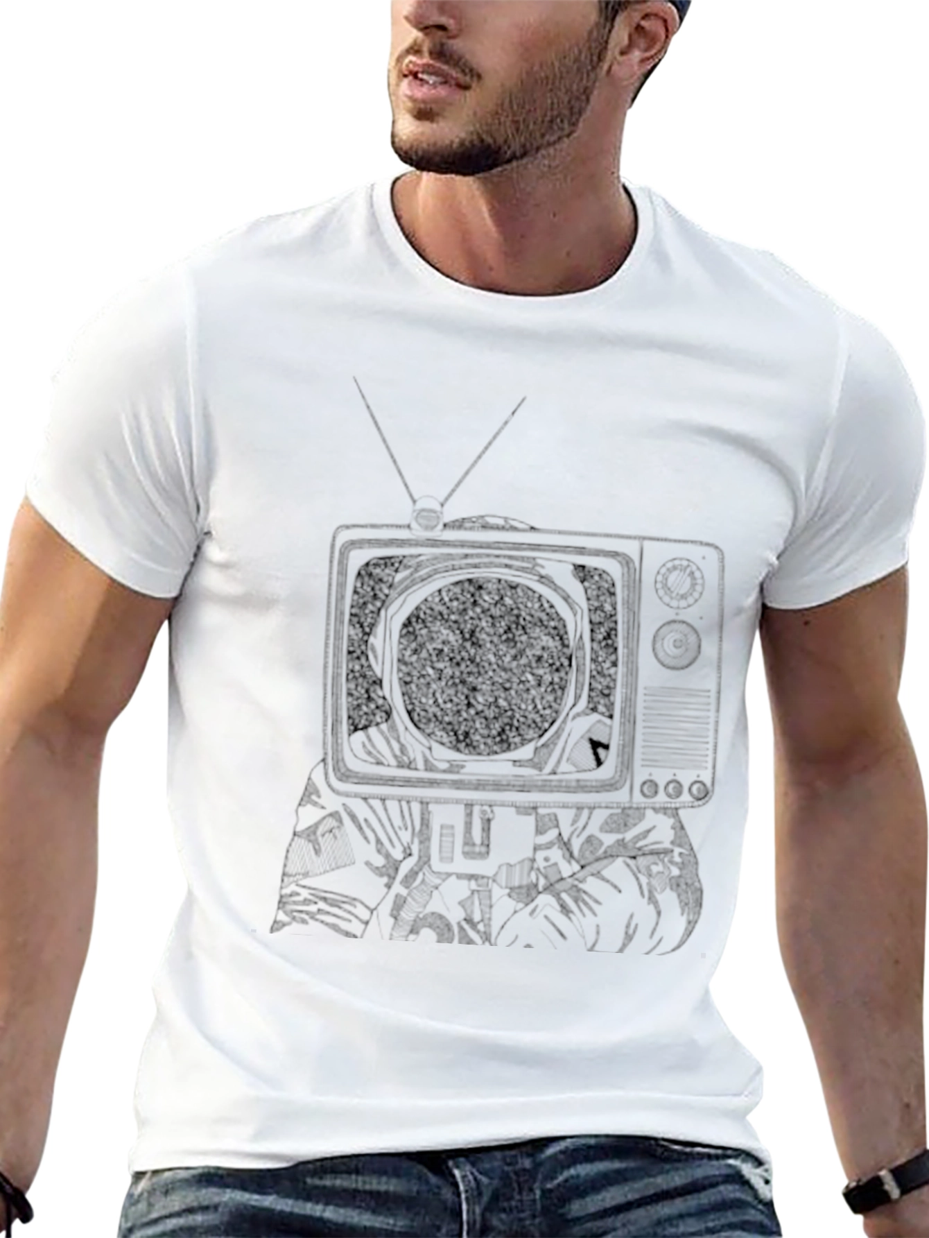Black Retro TV Head Graphic Tee - Cool & Unique Design view 13