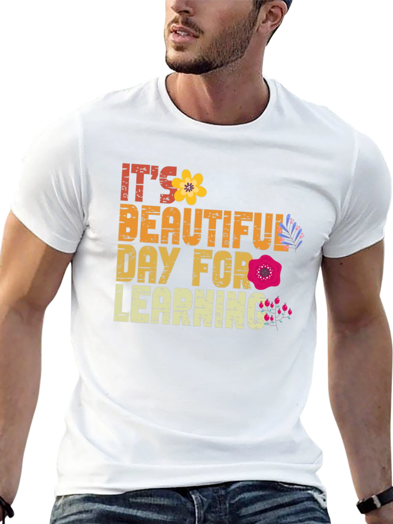 Black Beautiful Day for Learning T-Shirt view 13