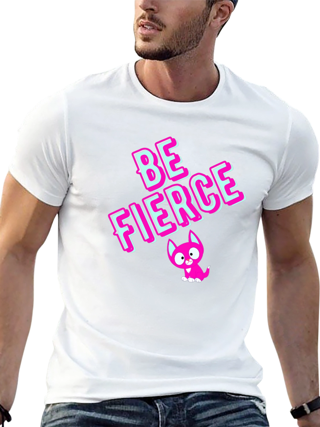 Black Be Fierce Graphic Tee - Stylish Black Cotton T-Shirt view 13