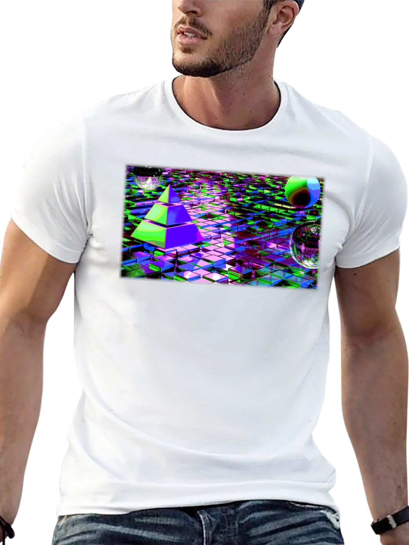 Cyber Pyramid T-Shirt: Glitch Art Tee - 13