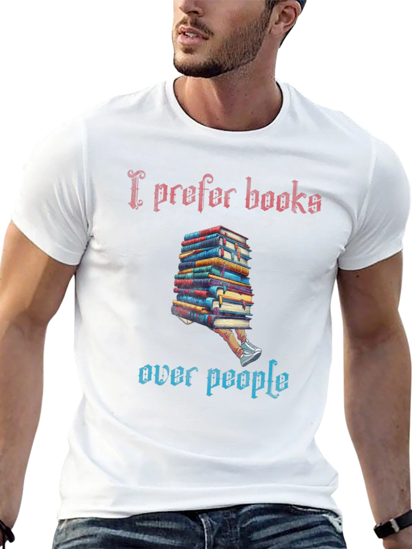 Black I Prefer Books T-Shirt view 13