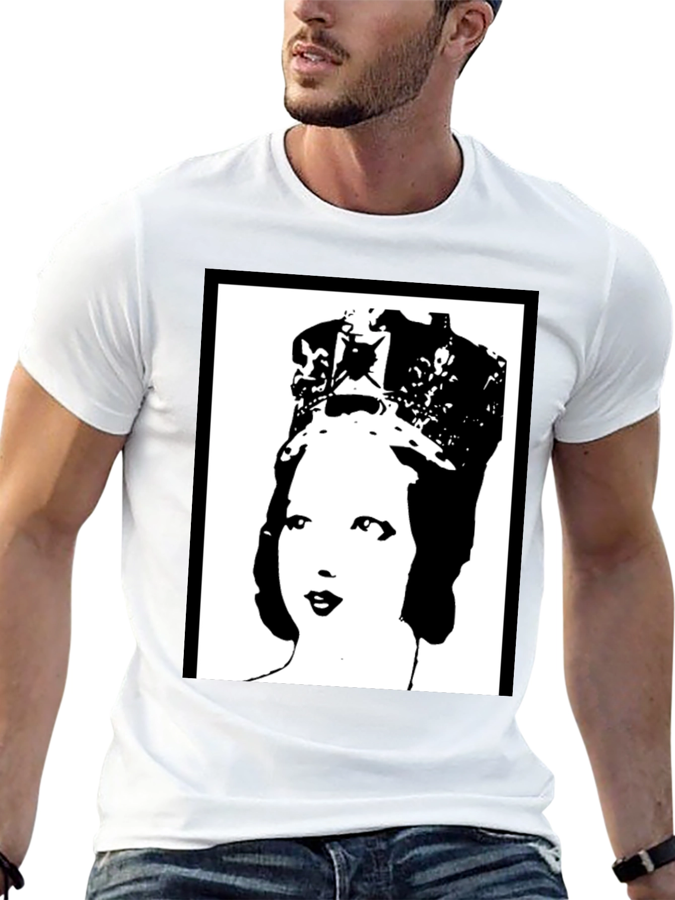 Black Queen Elizabeth Pop Art Black T-Shirt view 13