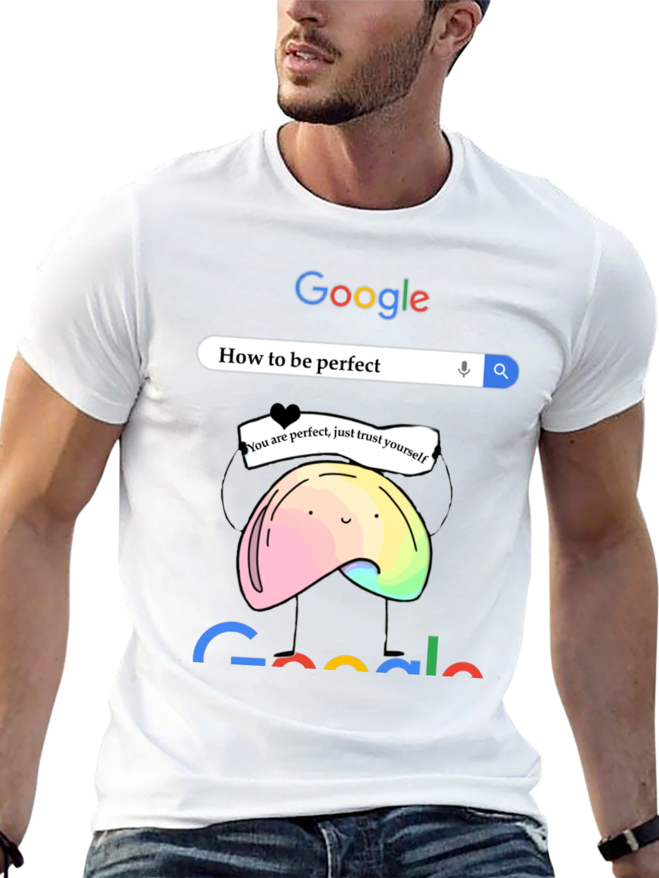 Black Funny "How to be Perfect" Google Search T-Shirt view 13