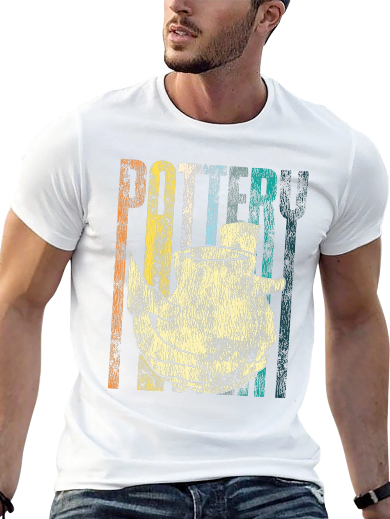 Black Retro Pottery T-Shirt for Craft Lovers view 13