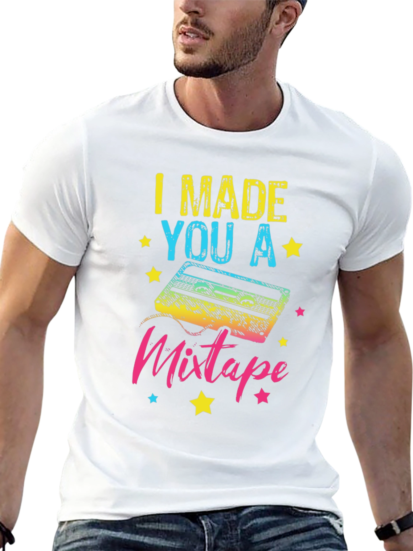 Black I Made You A Mixtape T-Shirt - Retro 80s Nostalgia view 13