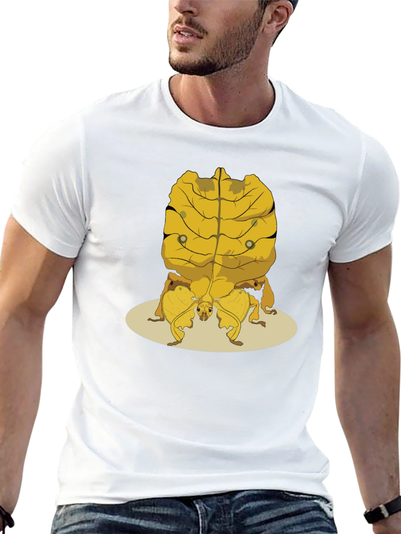 Black Leaf Insect Graphic Tee - Novelty Nature Shirt view 13