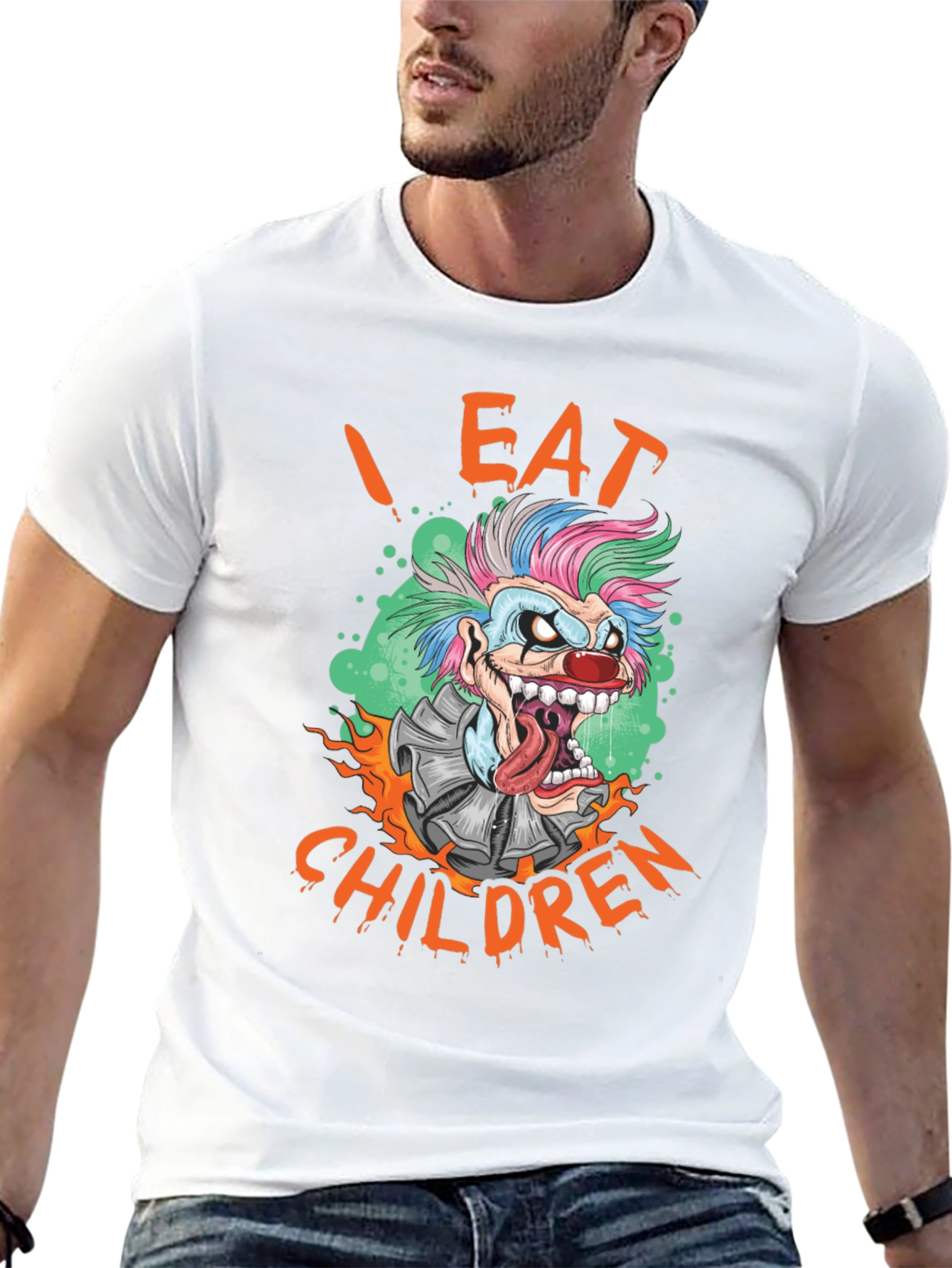 Black I Eat Children Clown Graphic T-Shirt view 13