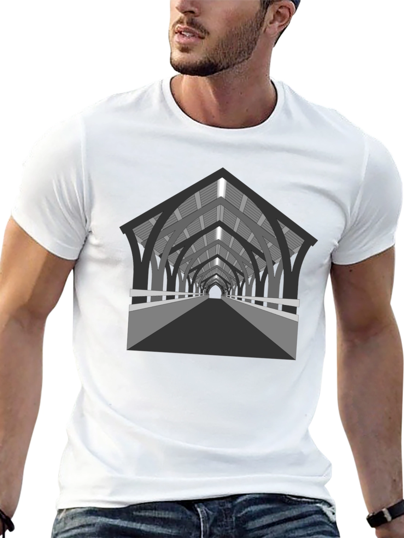 Black Architectural Tunnel Graphic Tee view 13