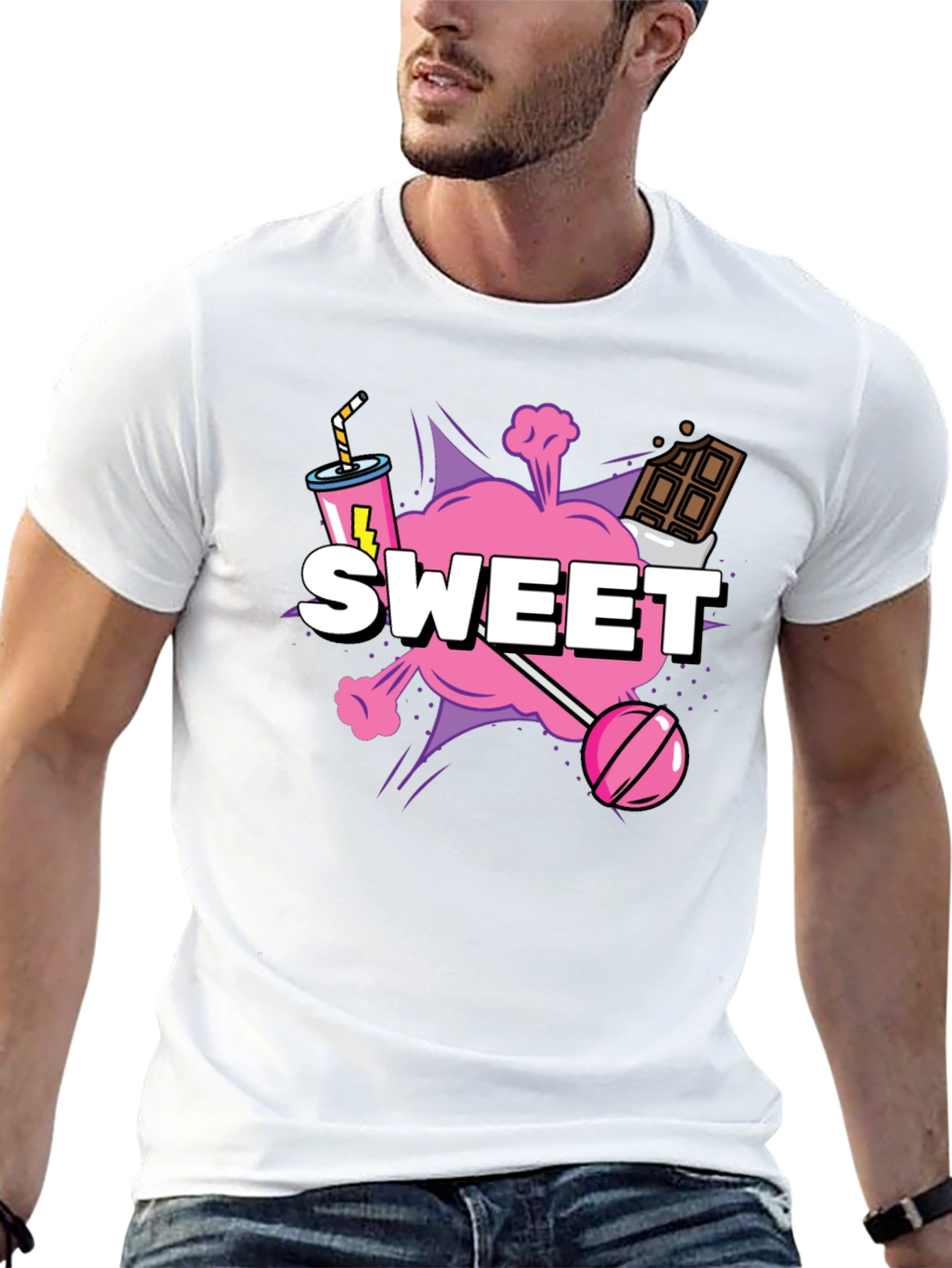 Black Sweet Treat Graphic Tee - Black Cotton T-Shirt view 13