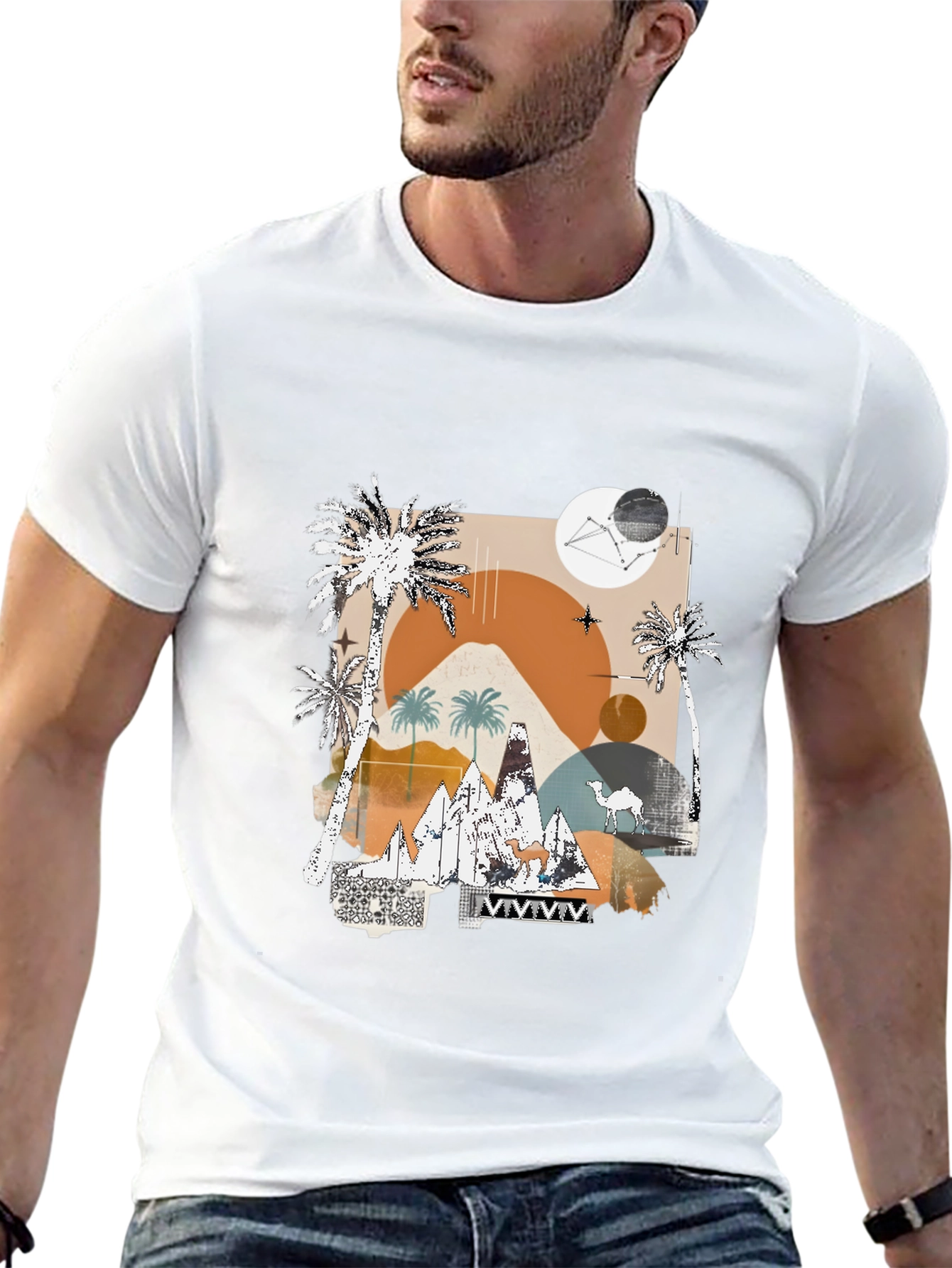 Black Desert Graphic Tee - Modern Abstract Design view 13