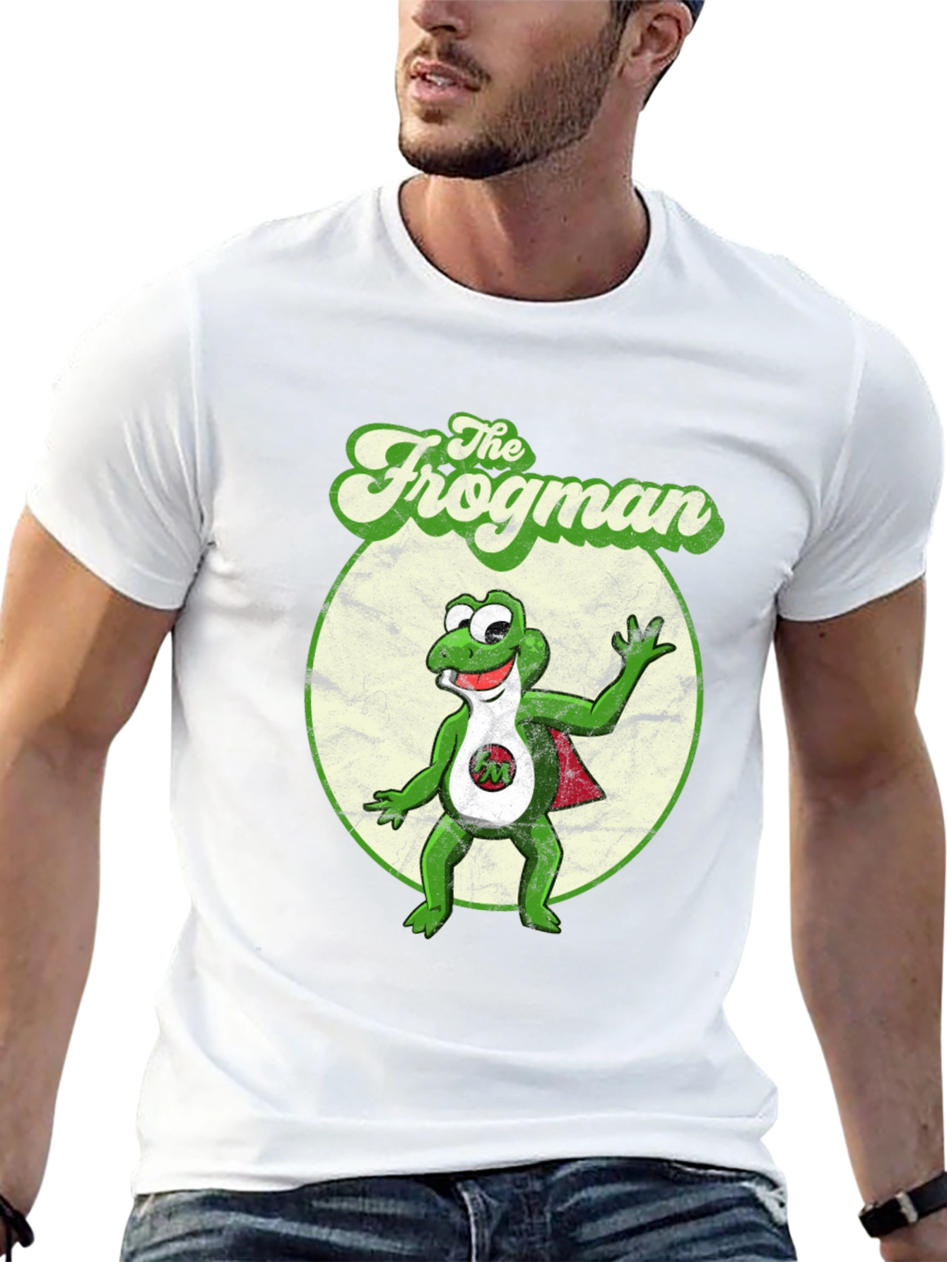 Black The Frogman Black T-Shirt - Retro Cartoon Superhero Tee view 13