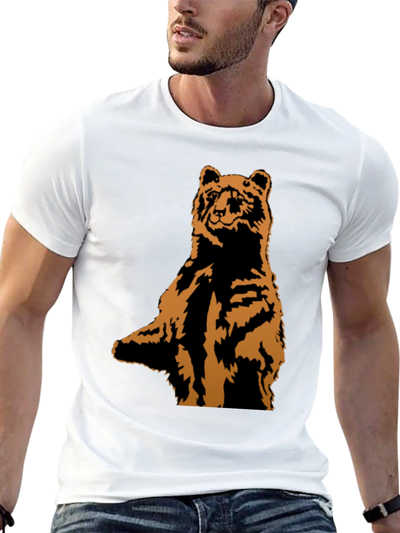 Black Cool Bear Graphic Tee - Black Short Sleeve T-Shirt view 13