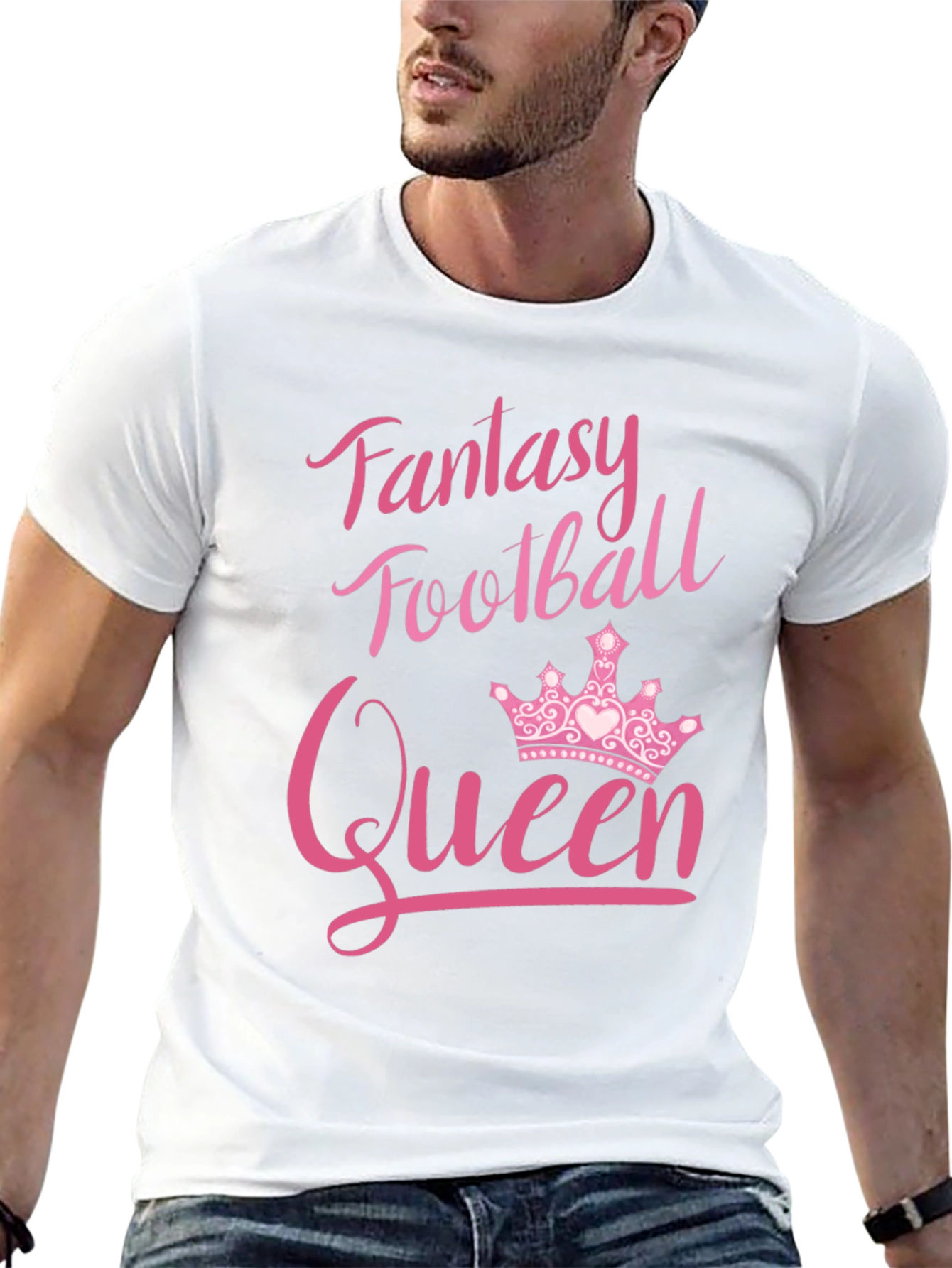 Black Fantasy Football Queen T-Shirt view 13