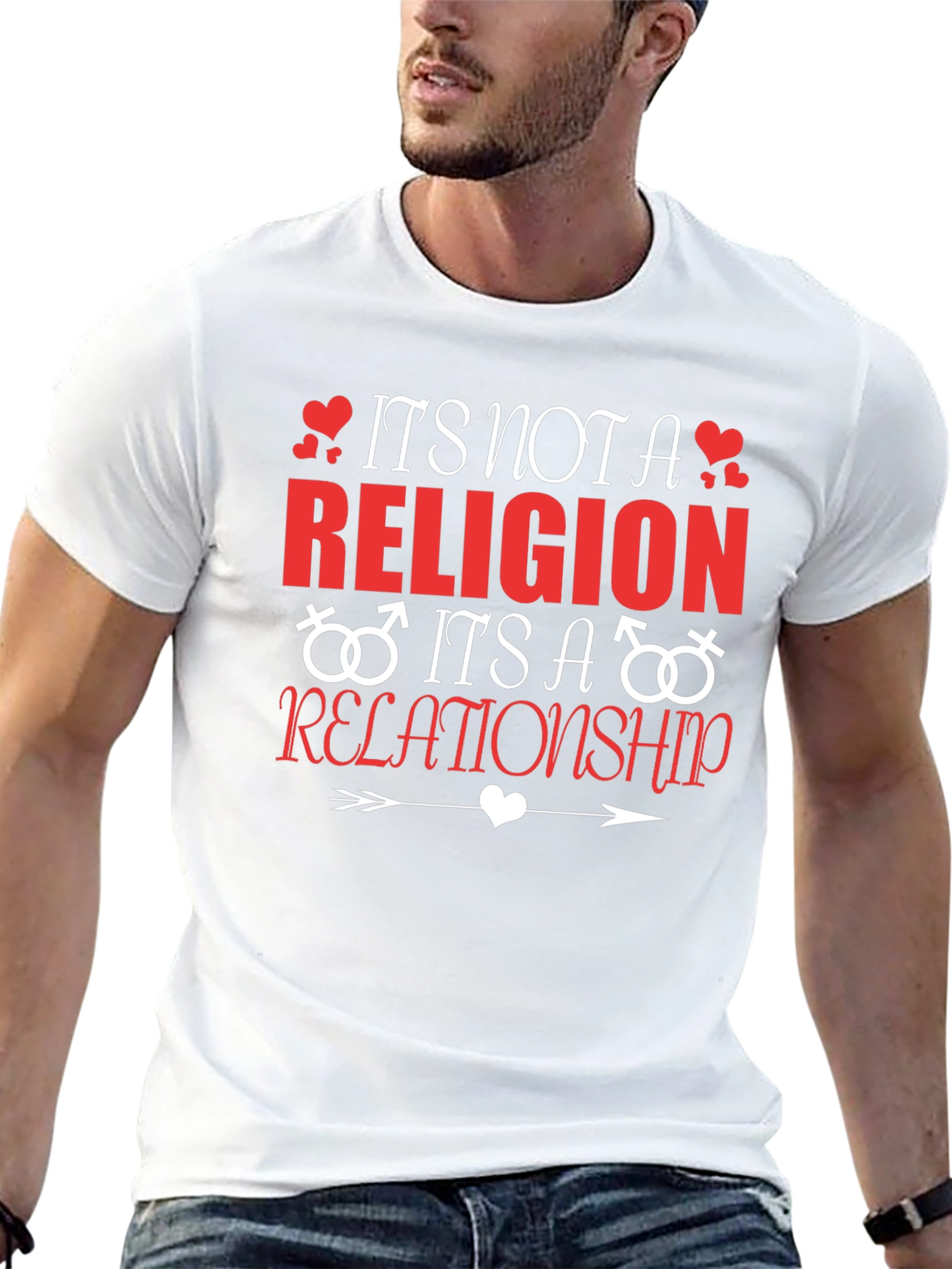Black It's Not A Religion Relationship T-Shirt view 13