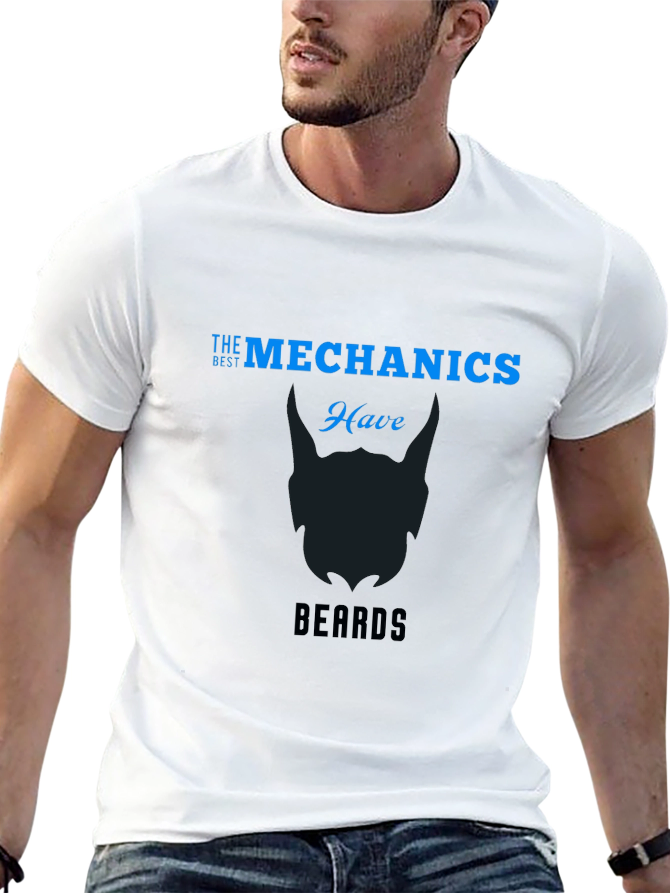 Black Mechanics with Beards Black T-Shirt view 13