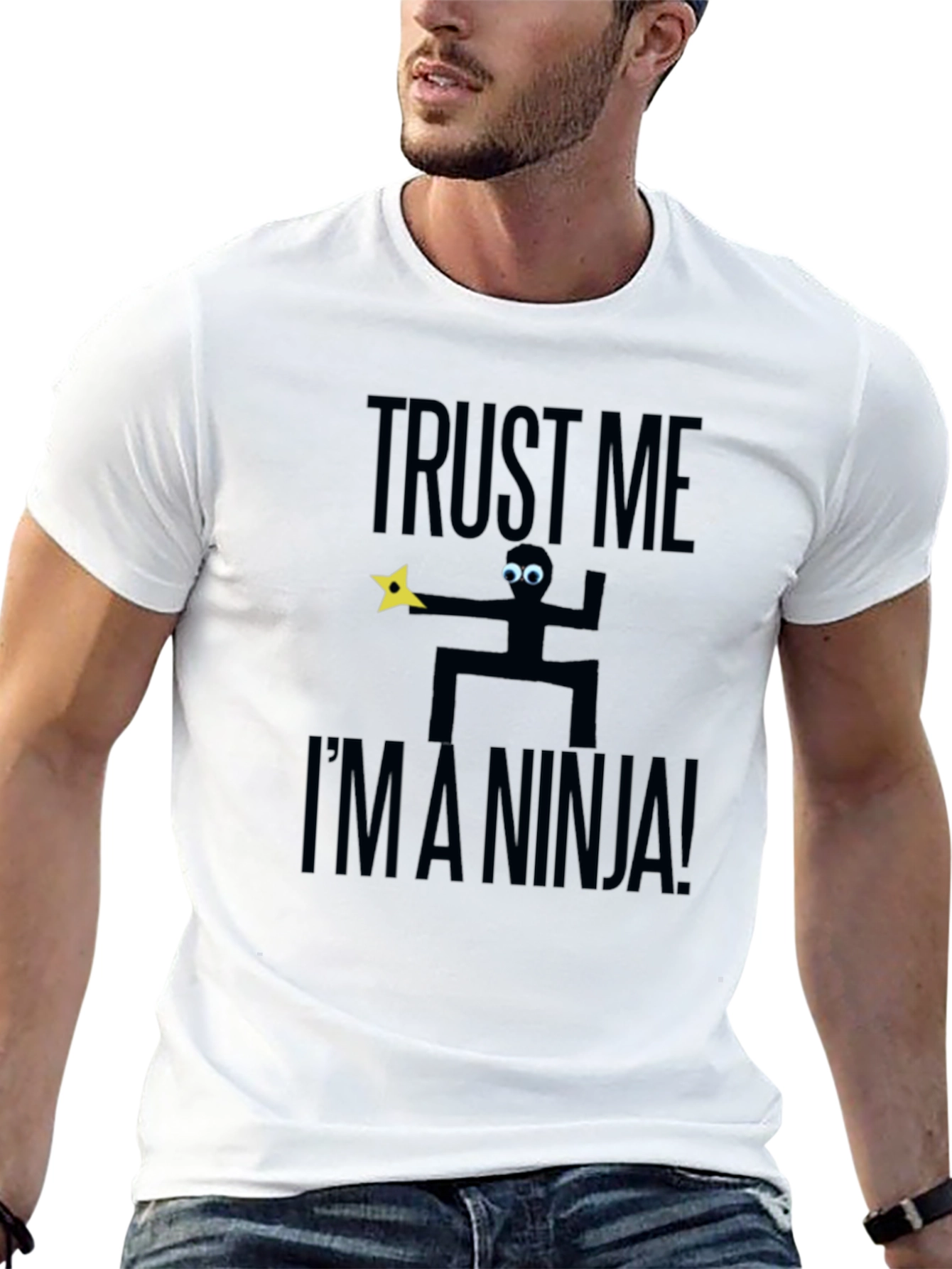 Black Trust Me I'm A Ninja Graphic T-Shirt view 13