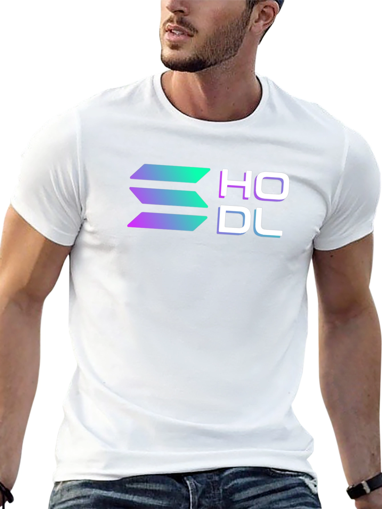 Black HODL Solana Crypto Black T-Shirt view 13