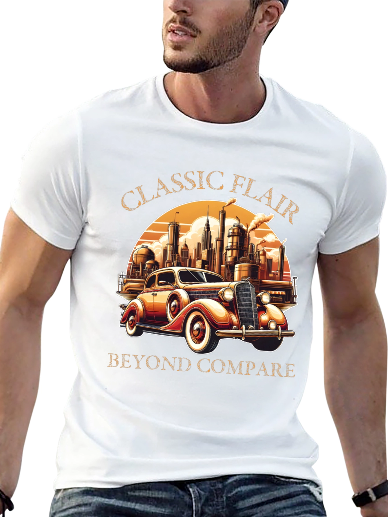 Black Classic Flair Car Graphic T-Shirt view 13