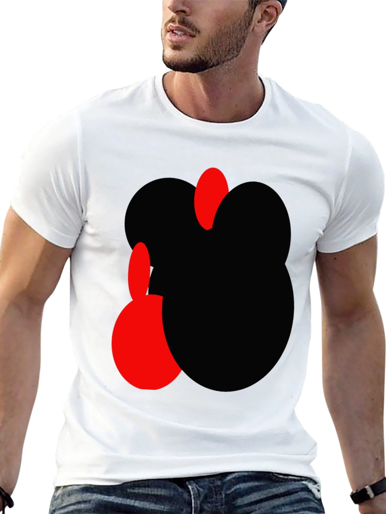 Black Abstract Graphic Men's Black T-Shirt view 13