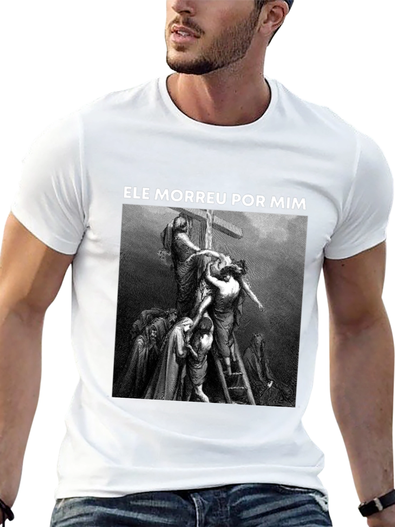 Black He Died For Me Graphic Tee - Black view 13