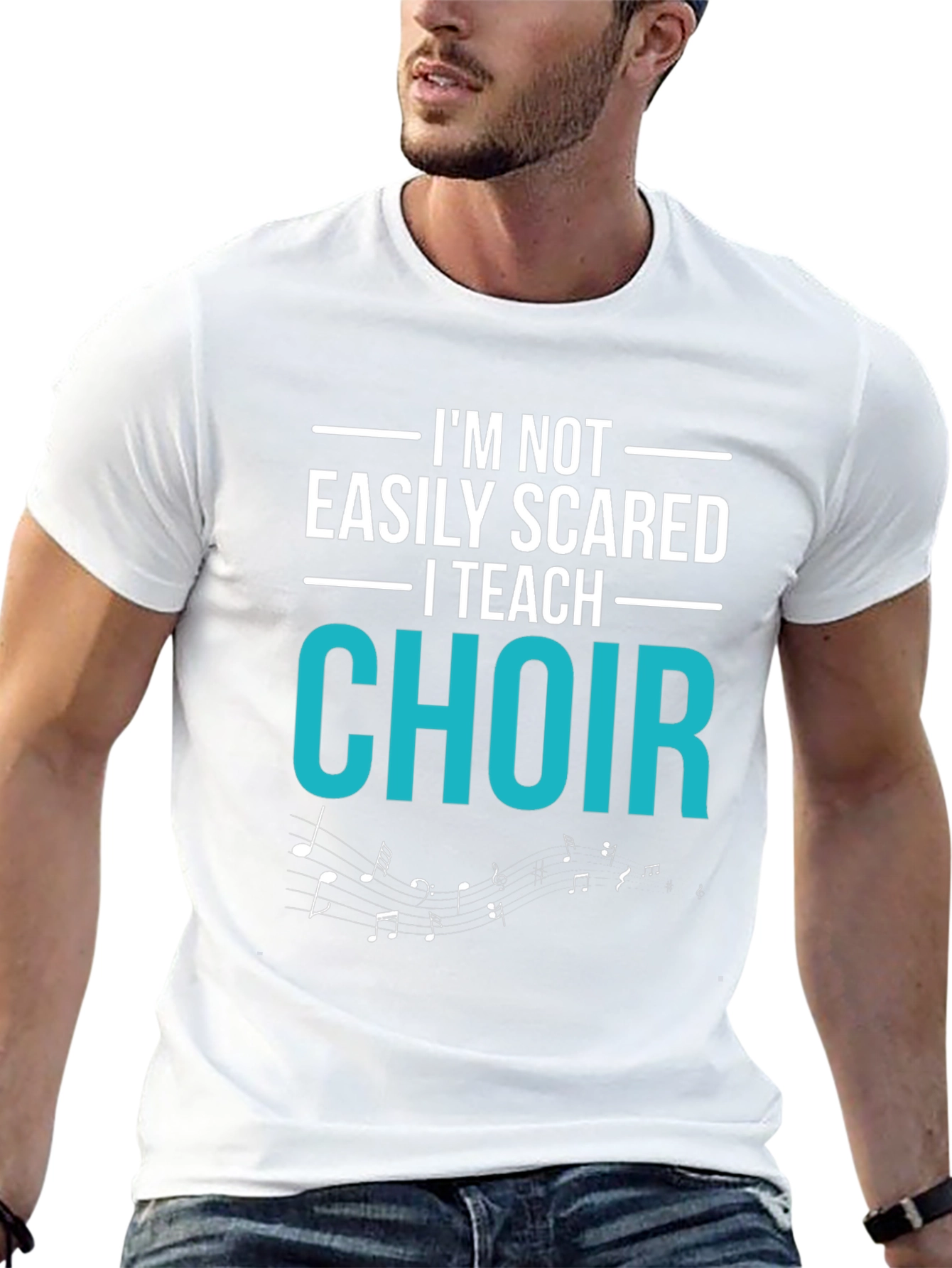 Black Choir Teacher T-Shirt - I'm Not Easily Scared view 13
