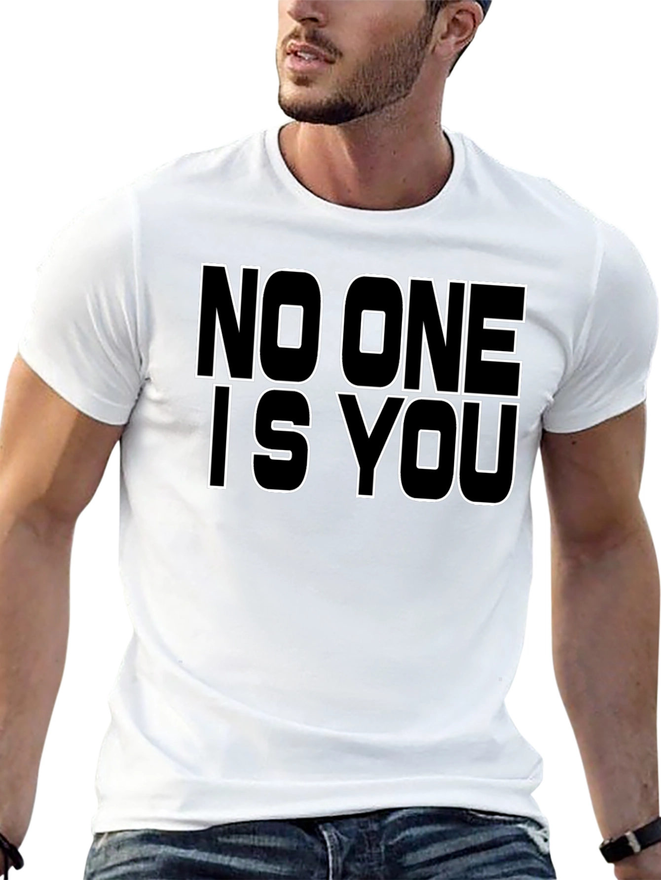 Black No One Is You Graphic Tee - Black view 13