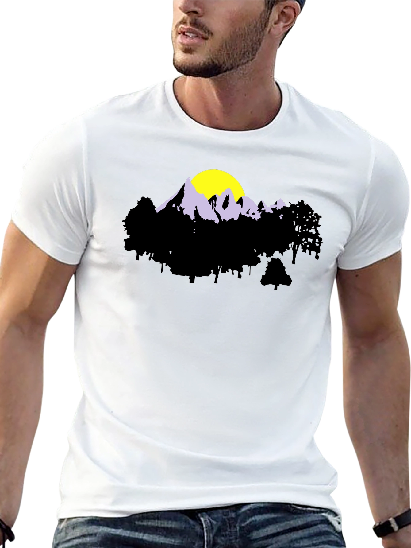 Mountain Sunset Graphic Tee - Black - 13