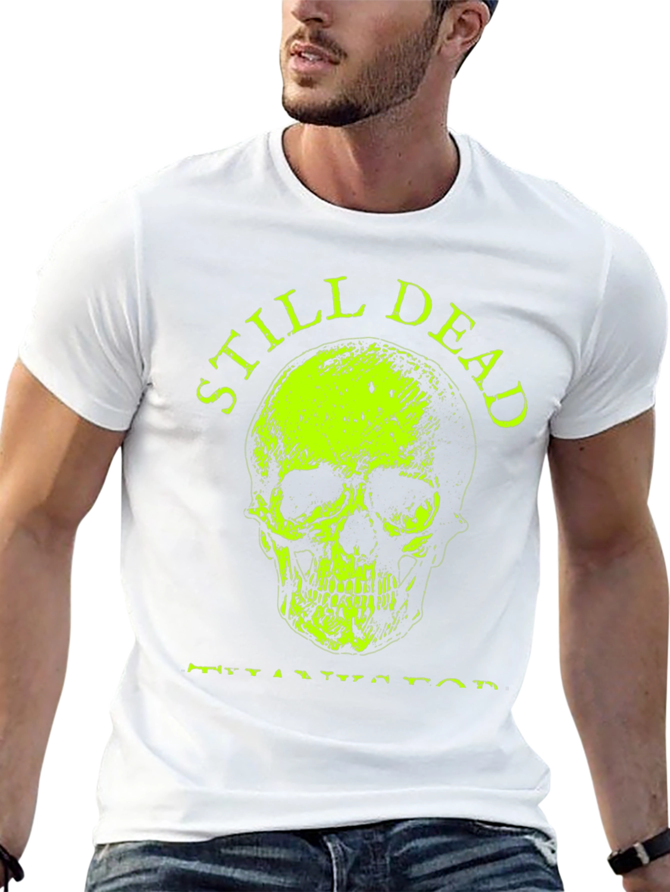 Black Still Dead Skull Graphic T-Shirt - Black view 13