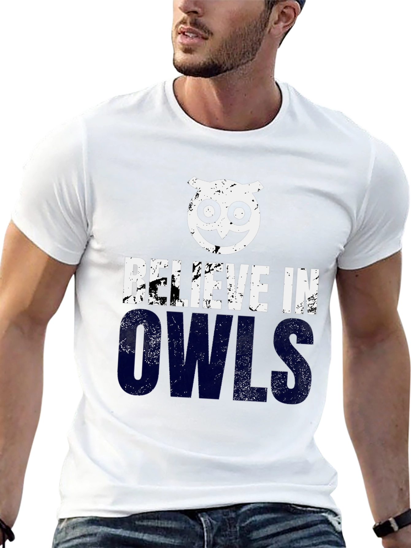 Black Believe in Owls Graphic Print T-Shirt view 13