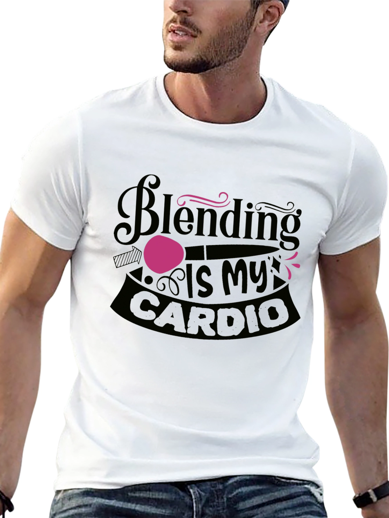 Black Blending Is My Cardio Black Graphic Tee view 13