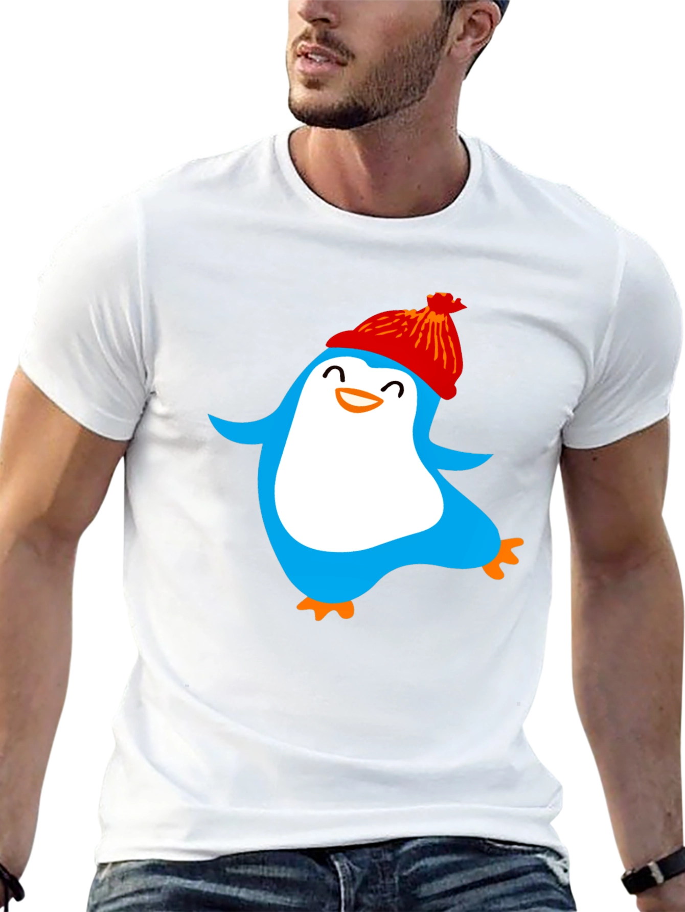 Black Fun Penguin Graphic Tee - Cozy Winter Style view 13