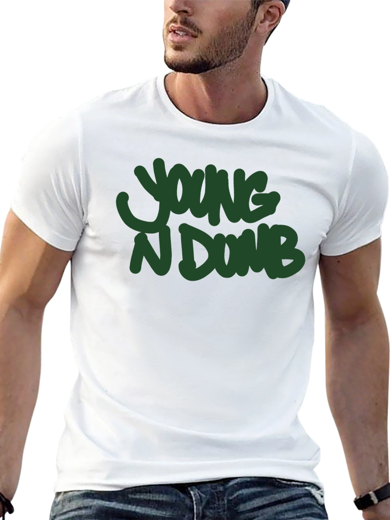 Black Young N Dumb Crew Neck T-Shirt view 13
