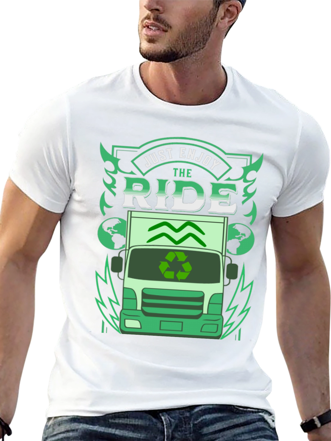 Black Eco Ride T-Shirt - Enjoy the Journey, Sustainable Style view 13