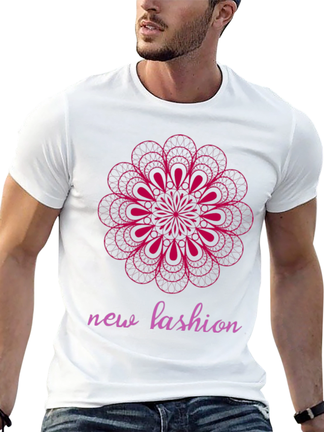 Black Geometric Mandala Graphic Tee - Modern Fashion Statement view 13