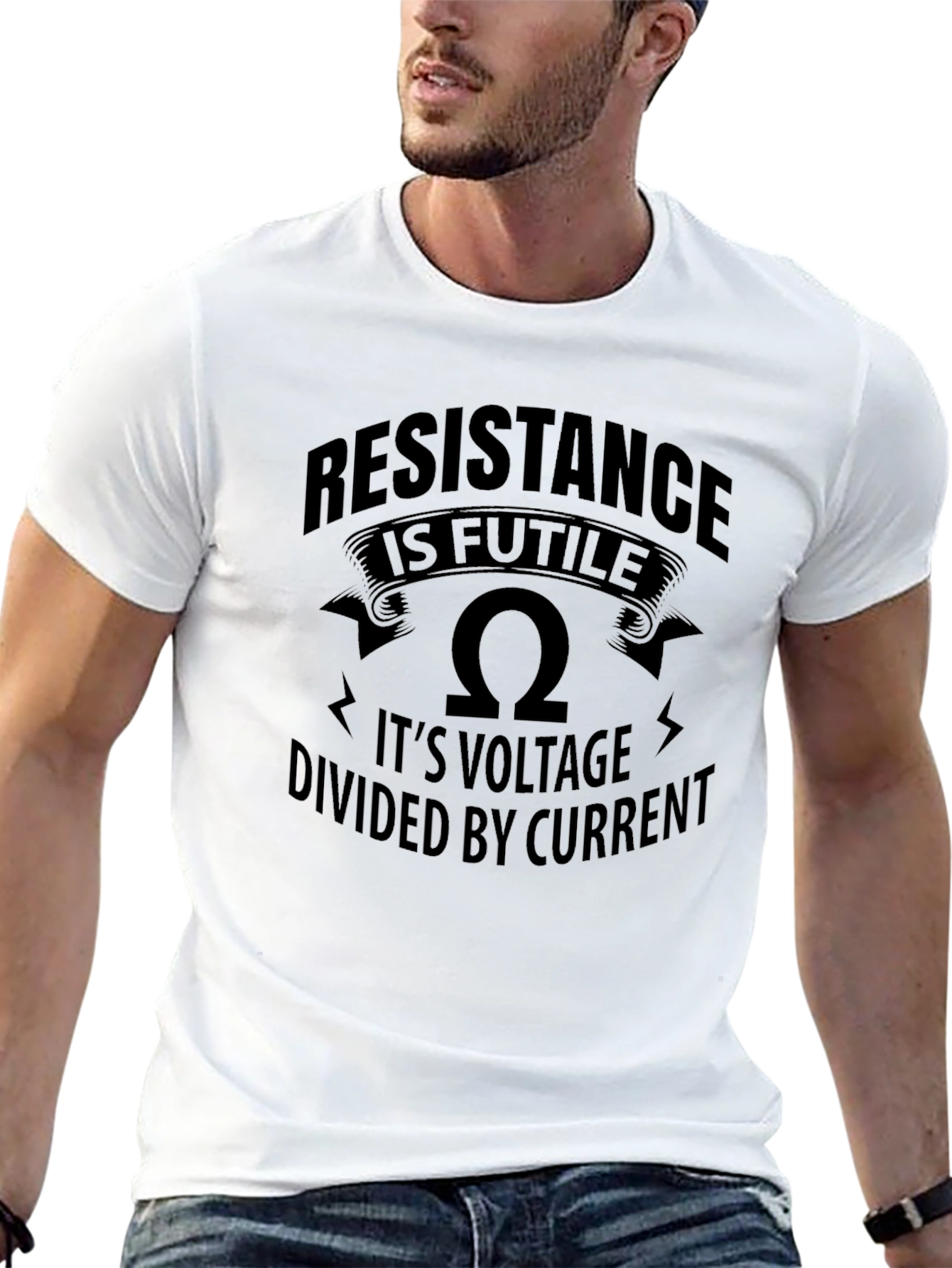 Black Resistance is Futile T-Shirt - Funny Ohm Law Physics Tee view 13