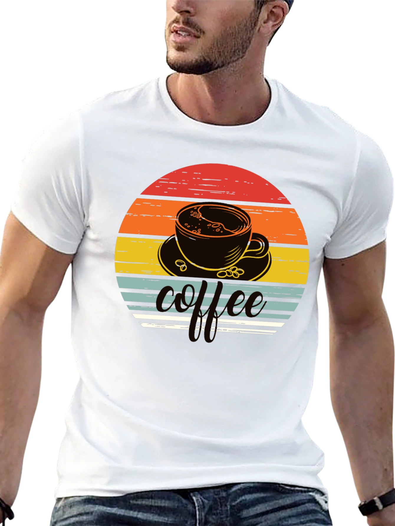 Black Coffee Sunset Graphic Tee - Retro Style Shirt view 13