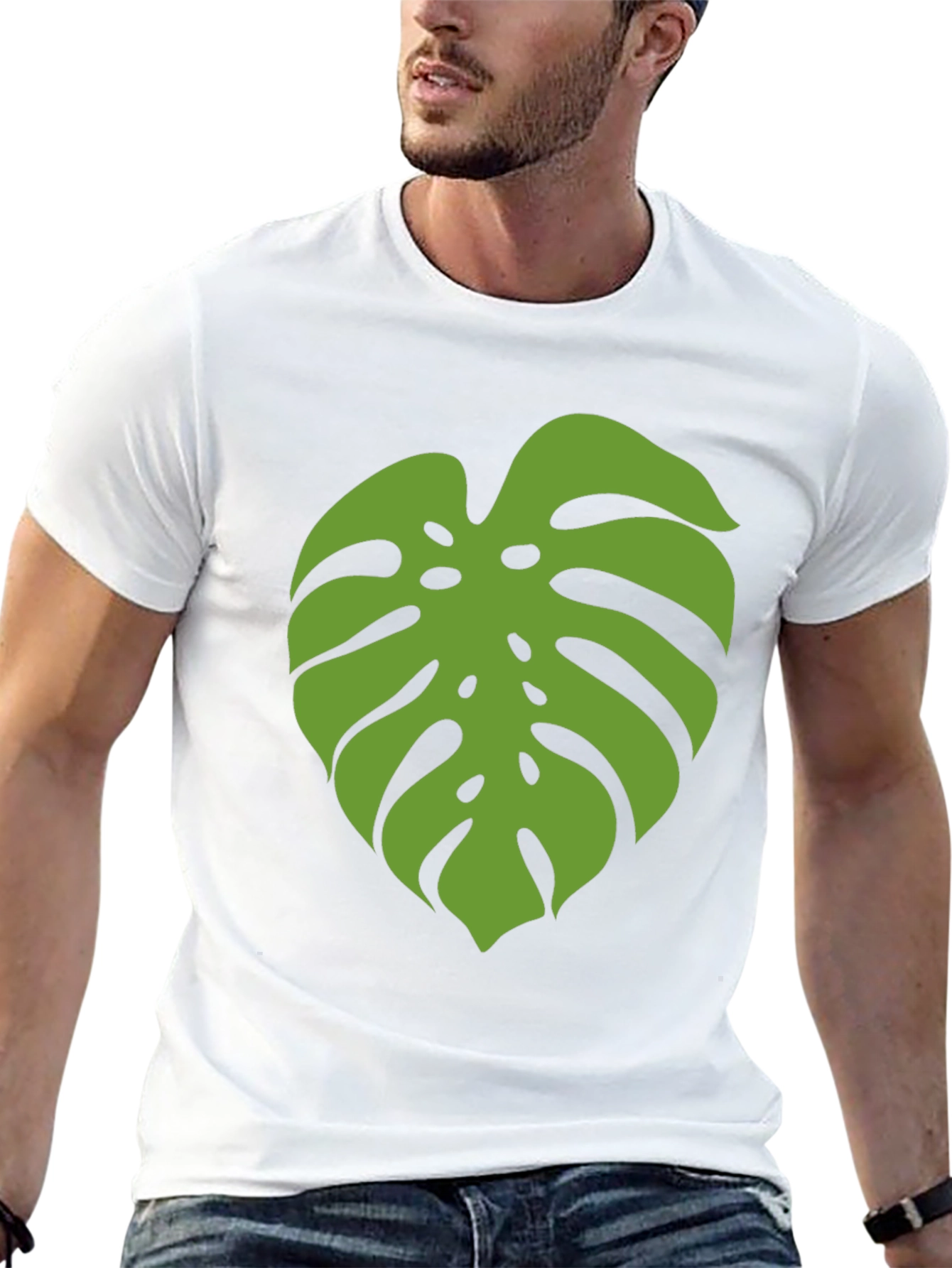 Monstera Leaf Graphic Tee - Black - 13