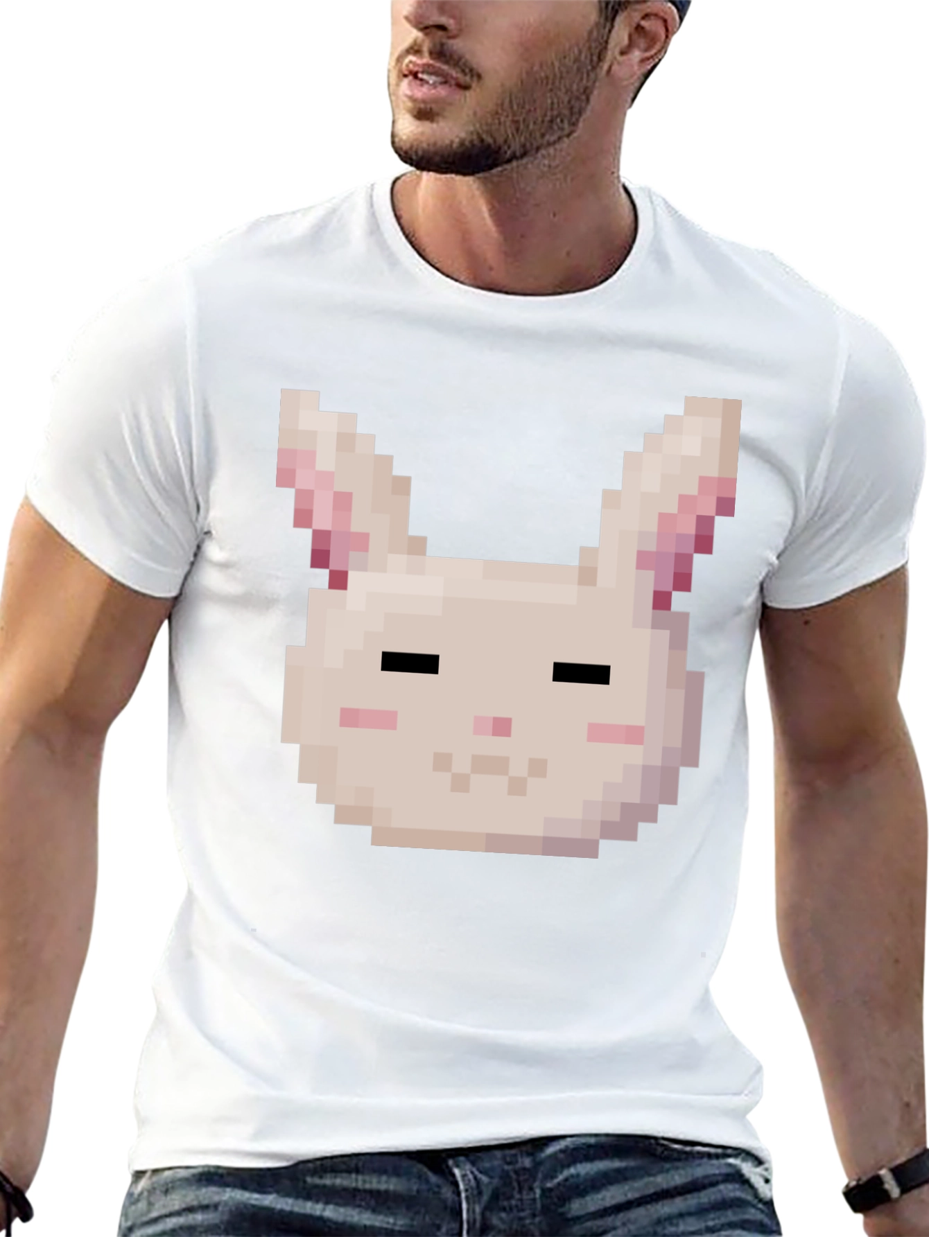 Pixel Bunny Graphic T-Shirt - Soft Cotton Tee - 13