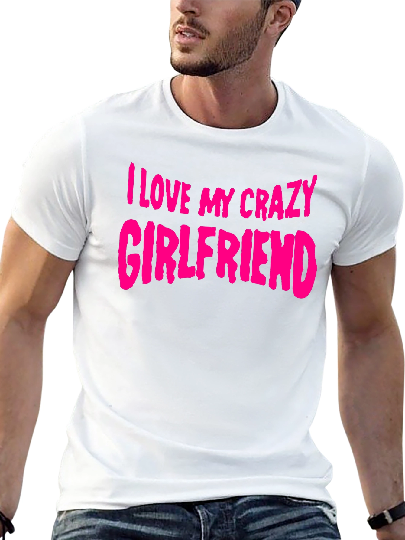 Black I Love My Crazy Girlfriend T-Shirt - Black view 13