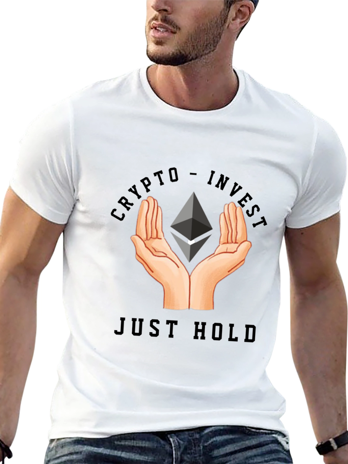 Black Crypto Invest - Just Hold T-Shirt view 13