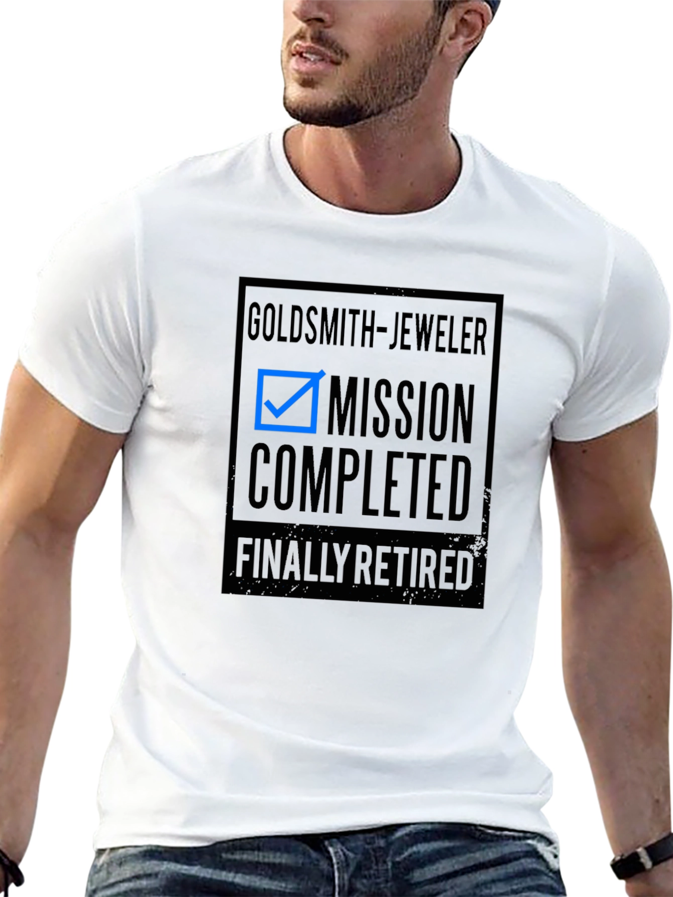 Black Retired Goldsmith Jeweler - Mission Completed T-Shirt view 13