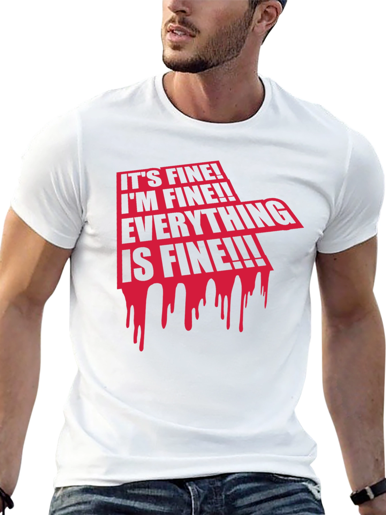 Black It's Fine! Graphic Print Tee view 13