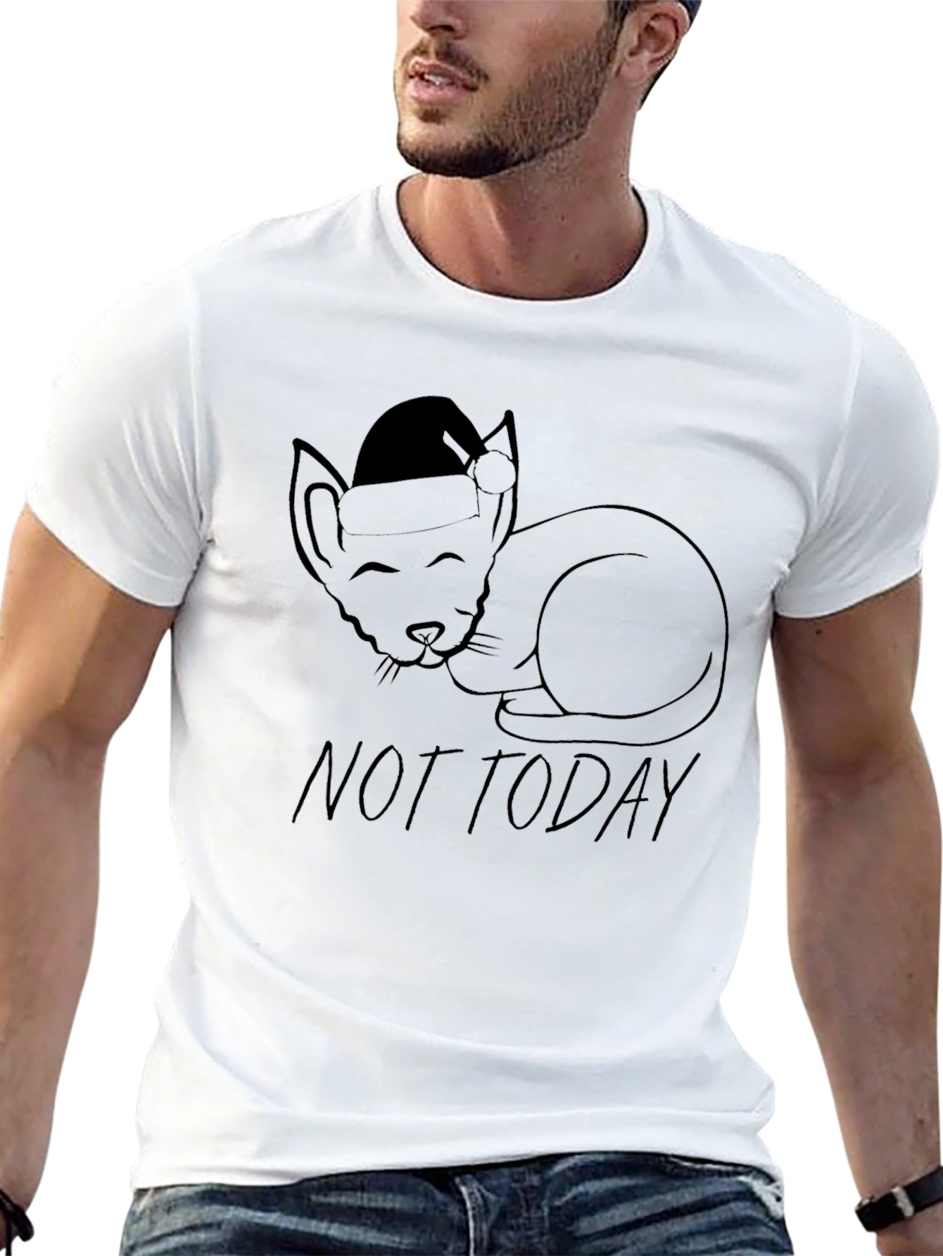 Black Not Today Cat Tee view 13