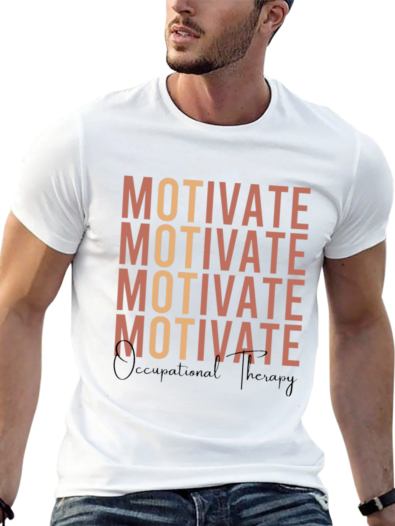 Black Motivate Occupational Therapy Graphic Tee view 13