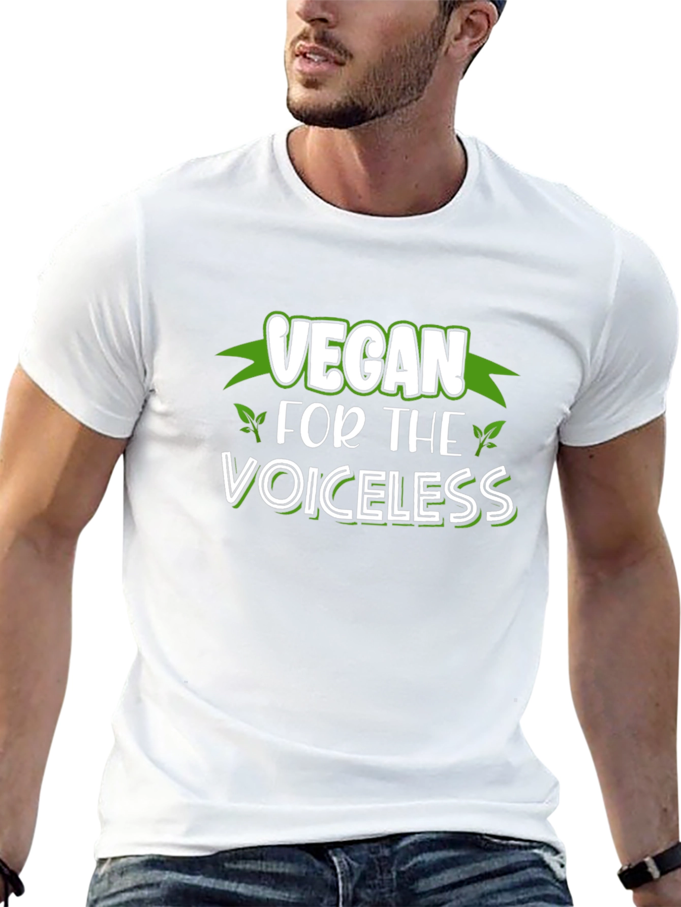Black Vegan for the Voiceless Black T-Shirt view 13