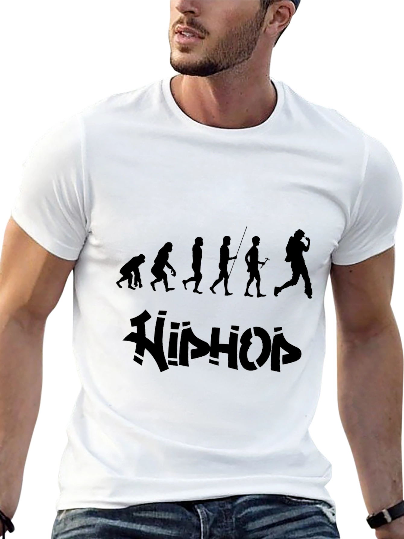 Black Hip Hop Evolution T-Shirt - Black Graphic Tee view 13