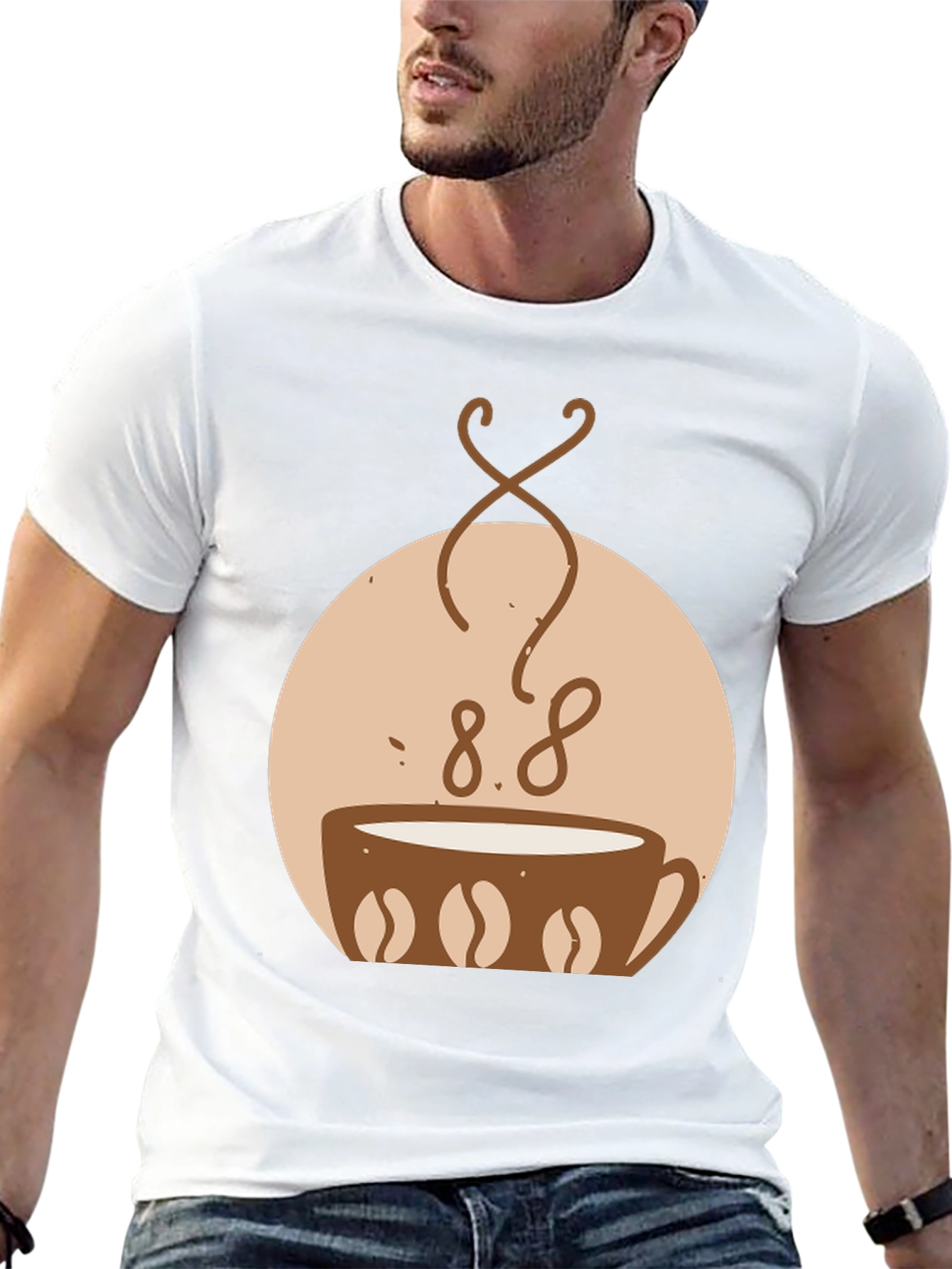 Black Coffee Lover T-Shirt - Coffee Bean Design view 13